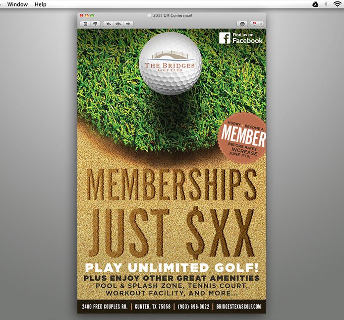 The Bridges Golf Club membership flyer