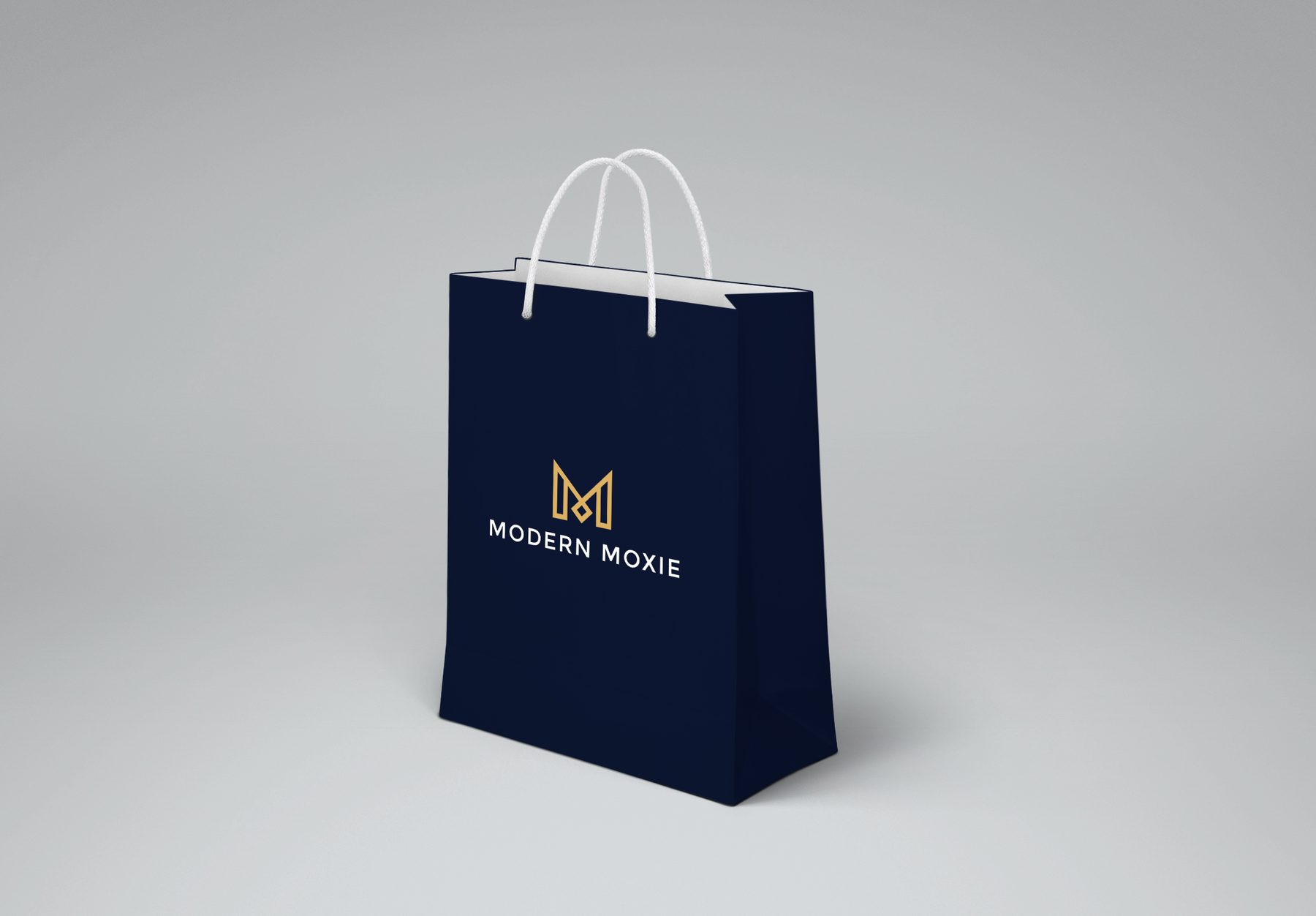 Modern Moxie Cosmetics logo on a shopping bag