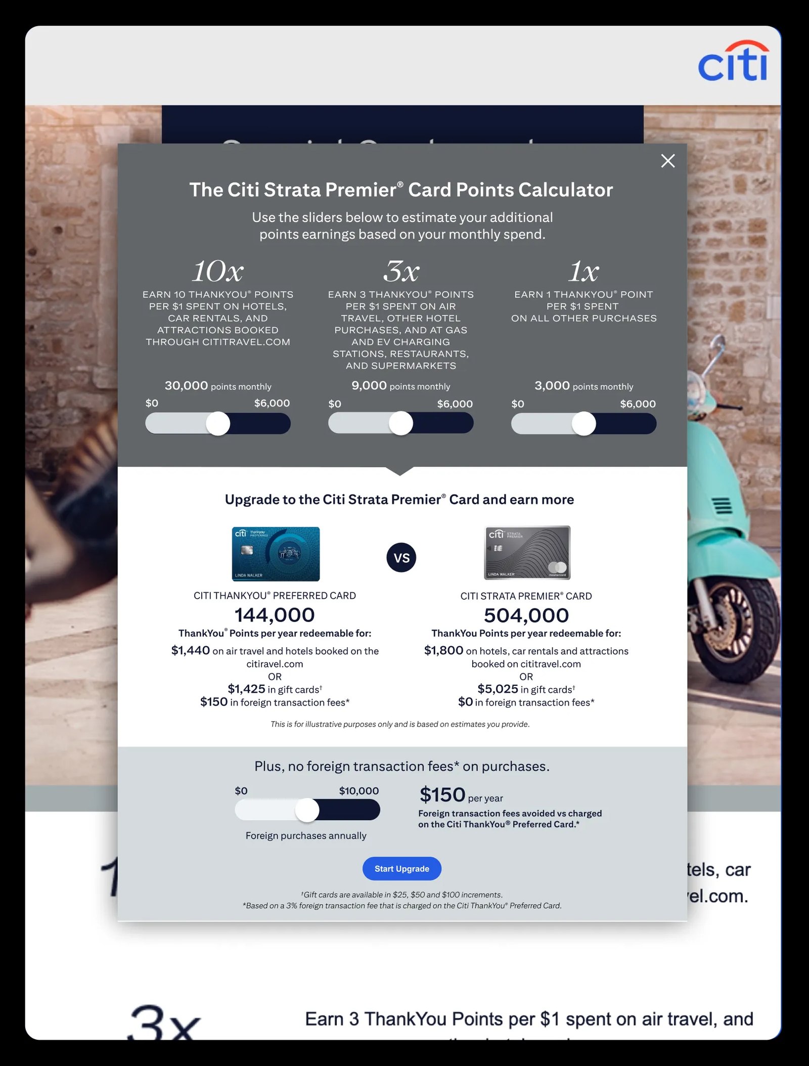 Card upgrade calculator, tablet breakpoint