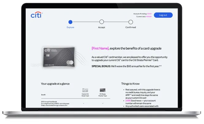Upgrade response flow, Explore step, laptop