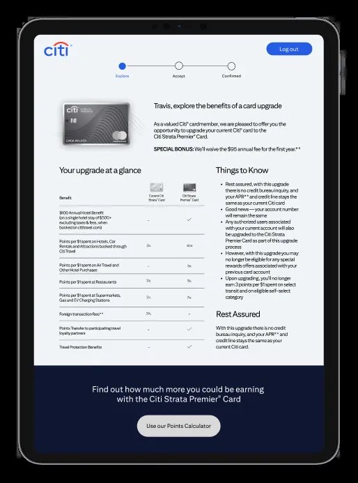 Upgrade response flow, tablet