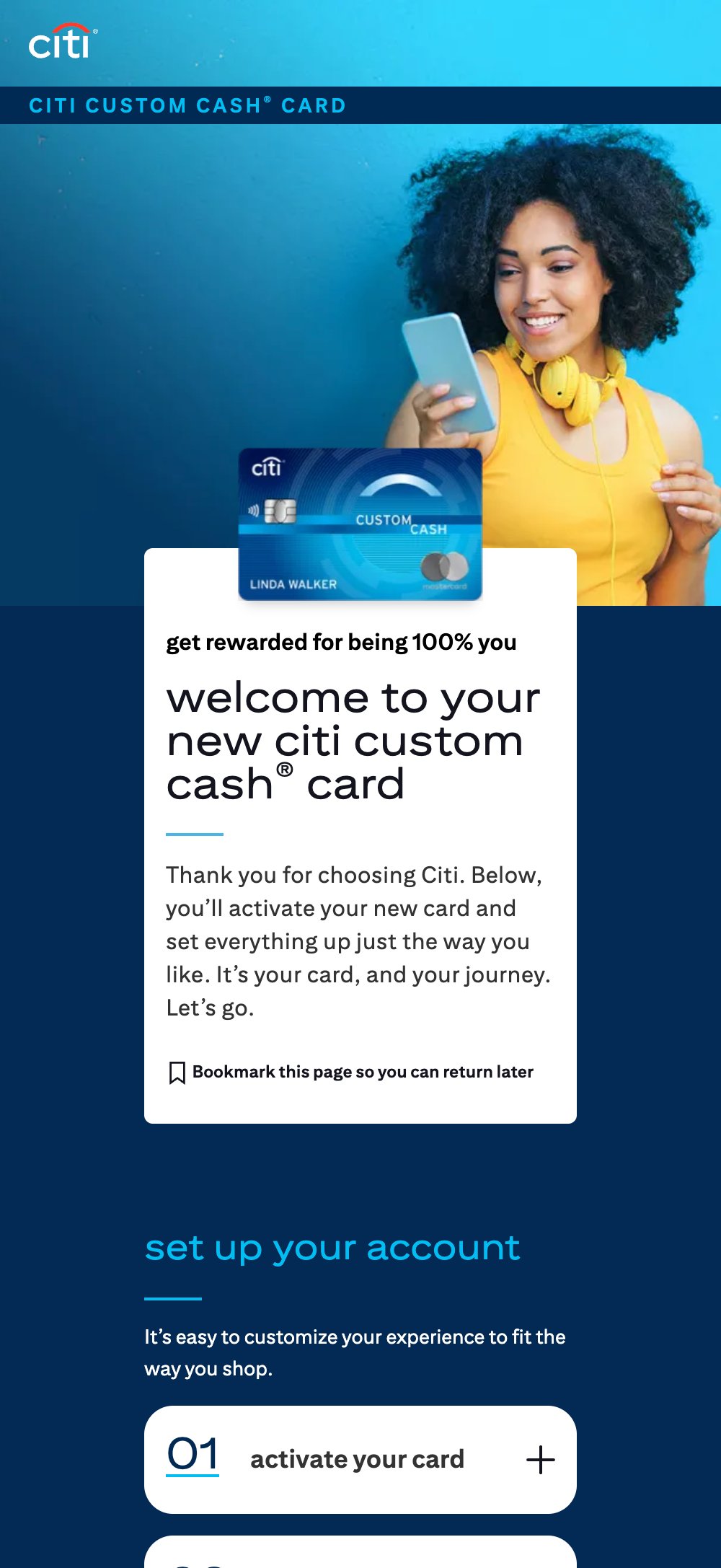 Custom Cash Digital Welcome Kit on mobile