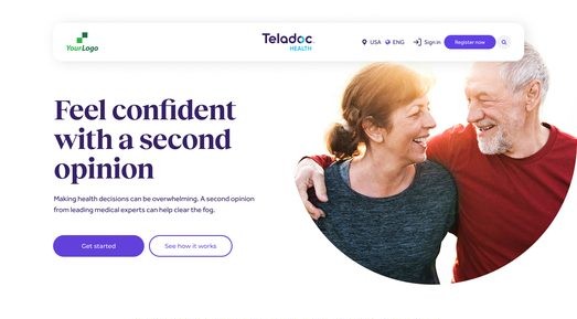 White-labeled partner template, above the fold