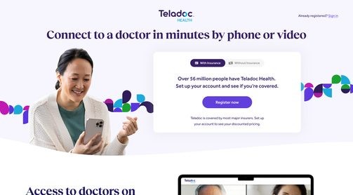 Connect to a doctor in minutes — conversion landing page, above the fold